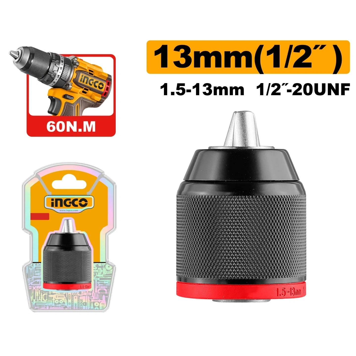 Ingco 13mm Keyless Impact Chuck KC13201