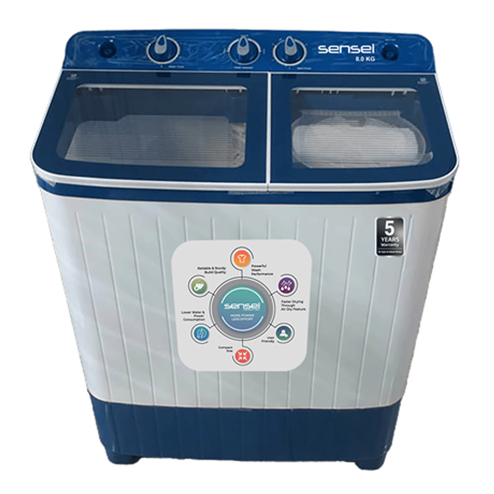 Sensei 8 Kg Semi Automatic Twin Tub Washing Machine SWM8SA4