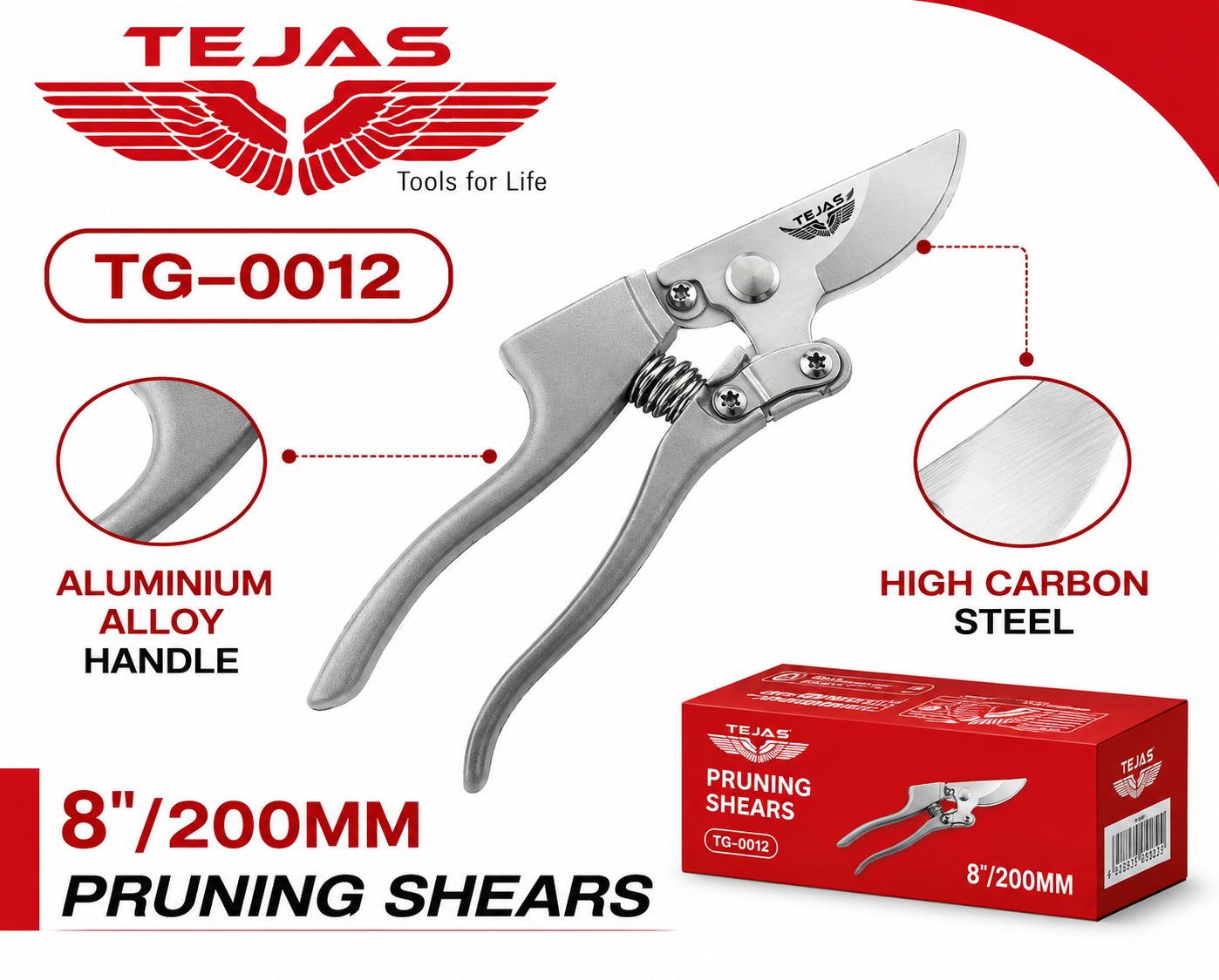 Tejas 8" Pruning Shears TG-0012