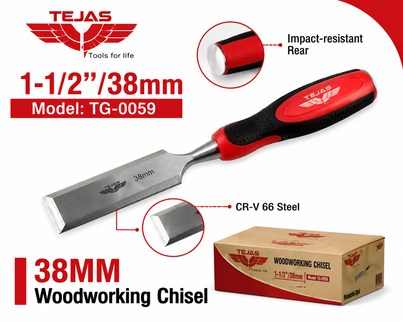 Tejas 38mm Wood Chisel TG-0059