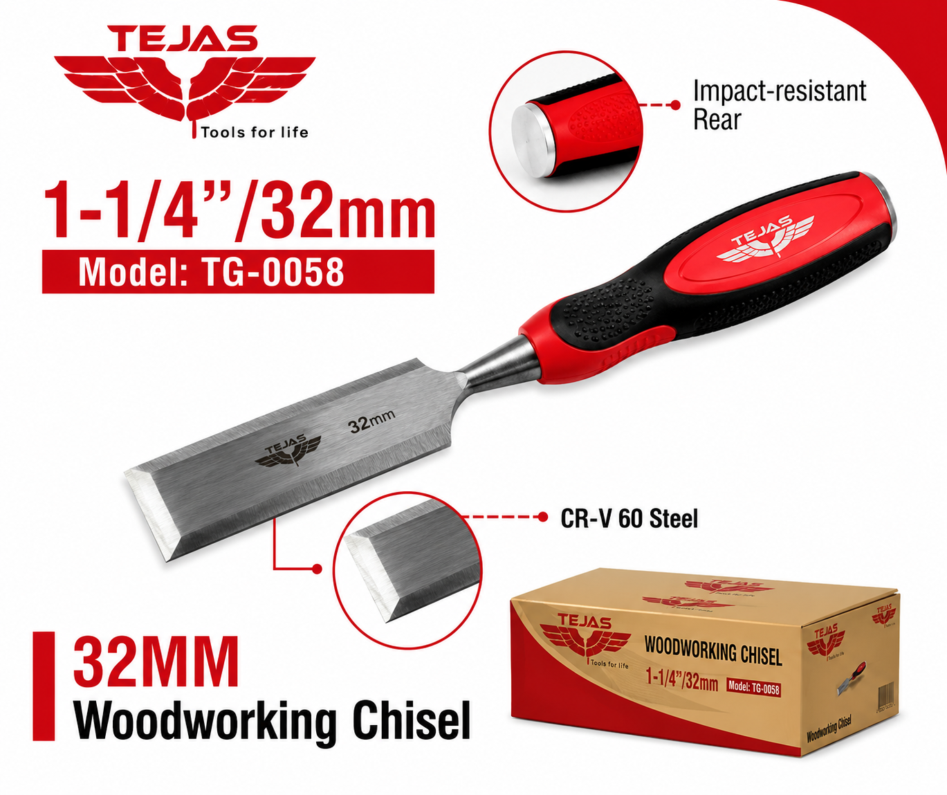 Tejas 32mm Wood Chisel TG-0058