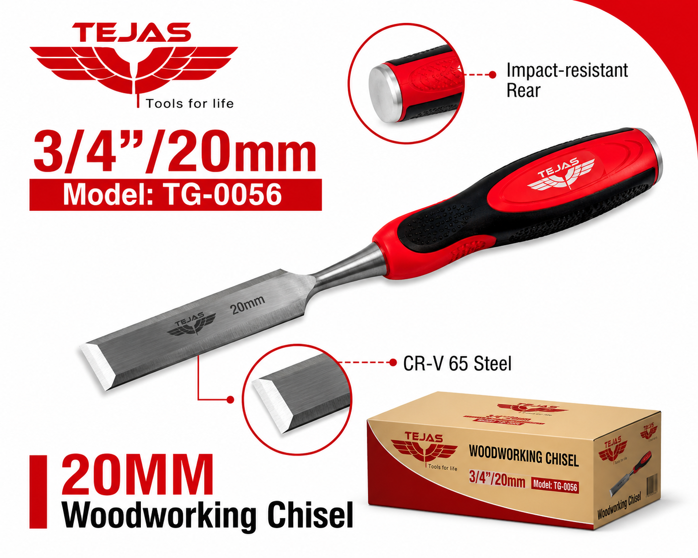 Tejas 20mm Wood Chisel TG-0056