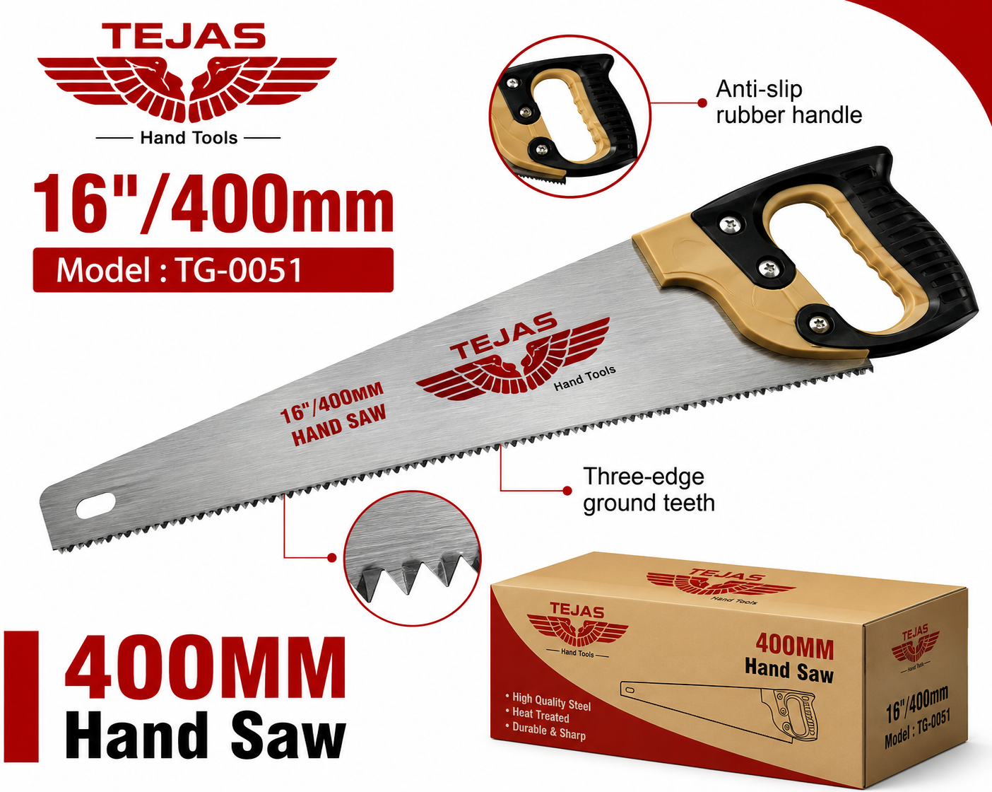 Tejas 16" Handsaw with Grip TG-0051