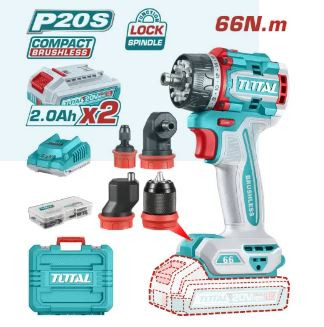 Total Cordless Multi-Head Drill Driver 66NM TDLI206686