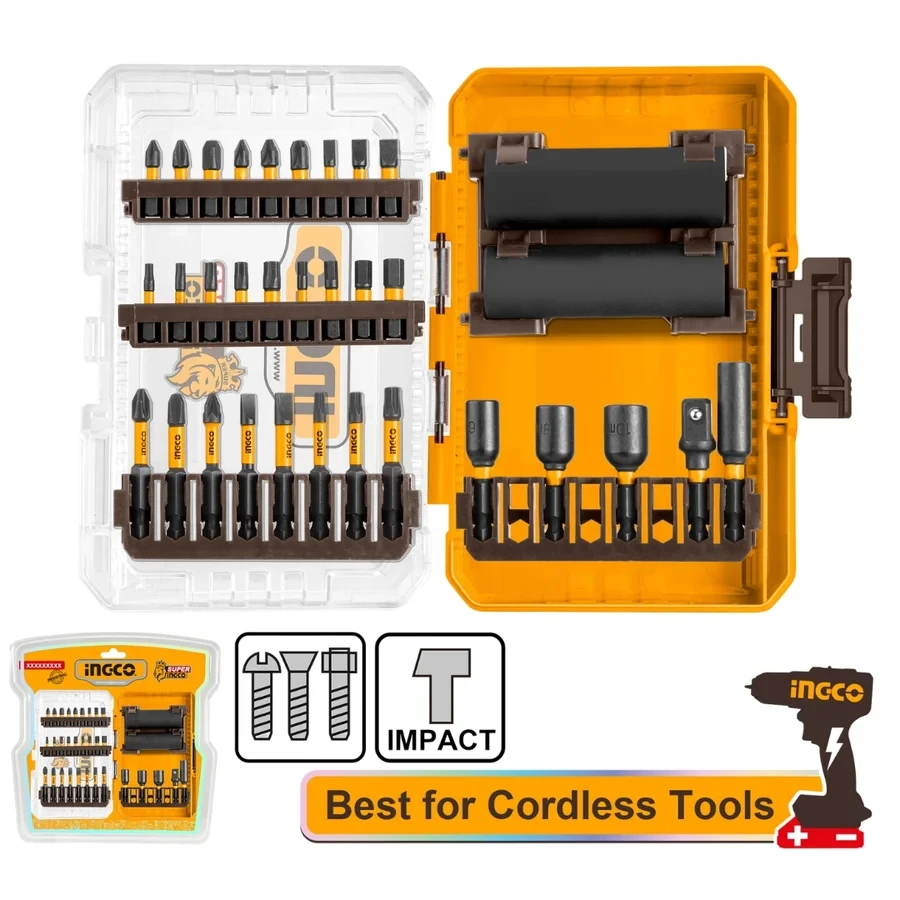 Ingco 33 Pcs Impact Screwdriver Bits and Sockets Set AKDL63306