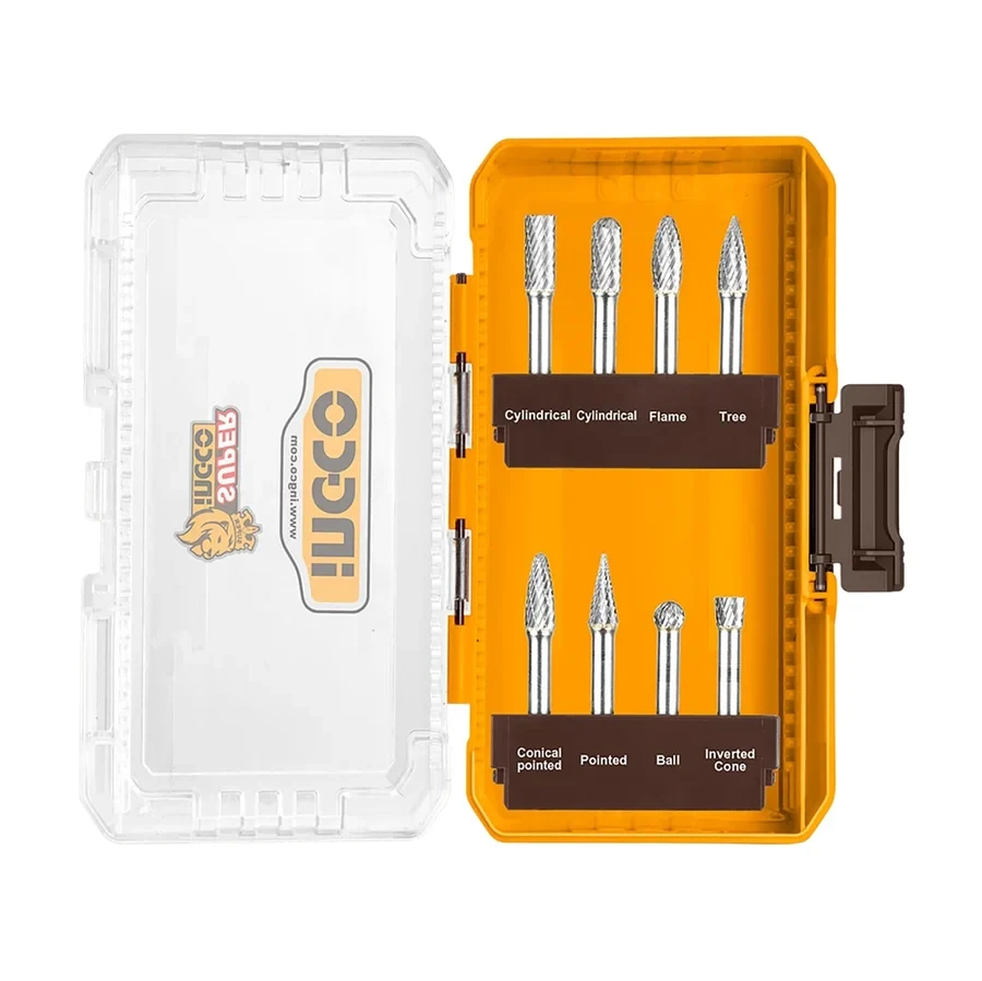 Ingco  8 Pcs Tungsten Carbide Rotary Burrs Set AKDL10801