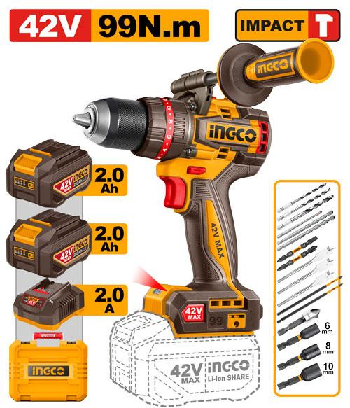 Ingco Brushless Cordless Impact Drill CIDLI429982