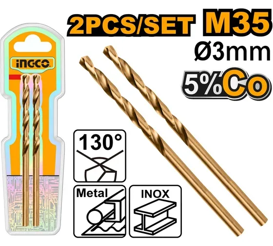 Ingco 3mm HSS-CO M35 Drill Bit DBT01130301
