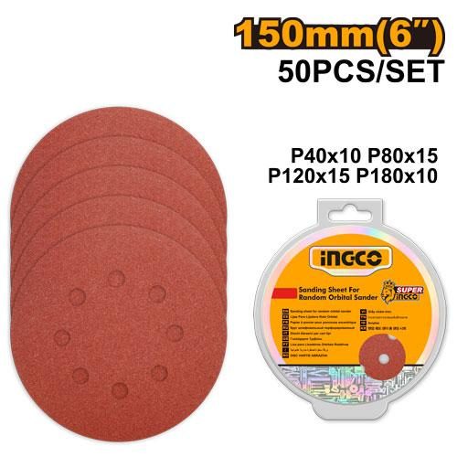 Ingco 150mm Sanding Sheet for random orbital sander AKRS1500511