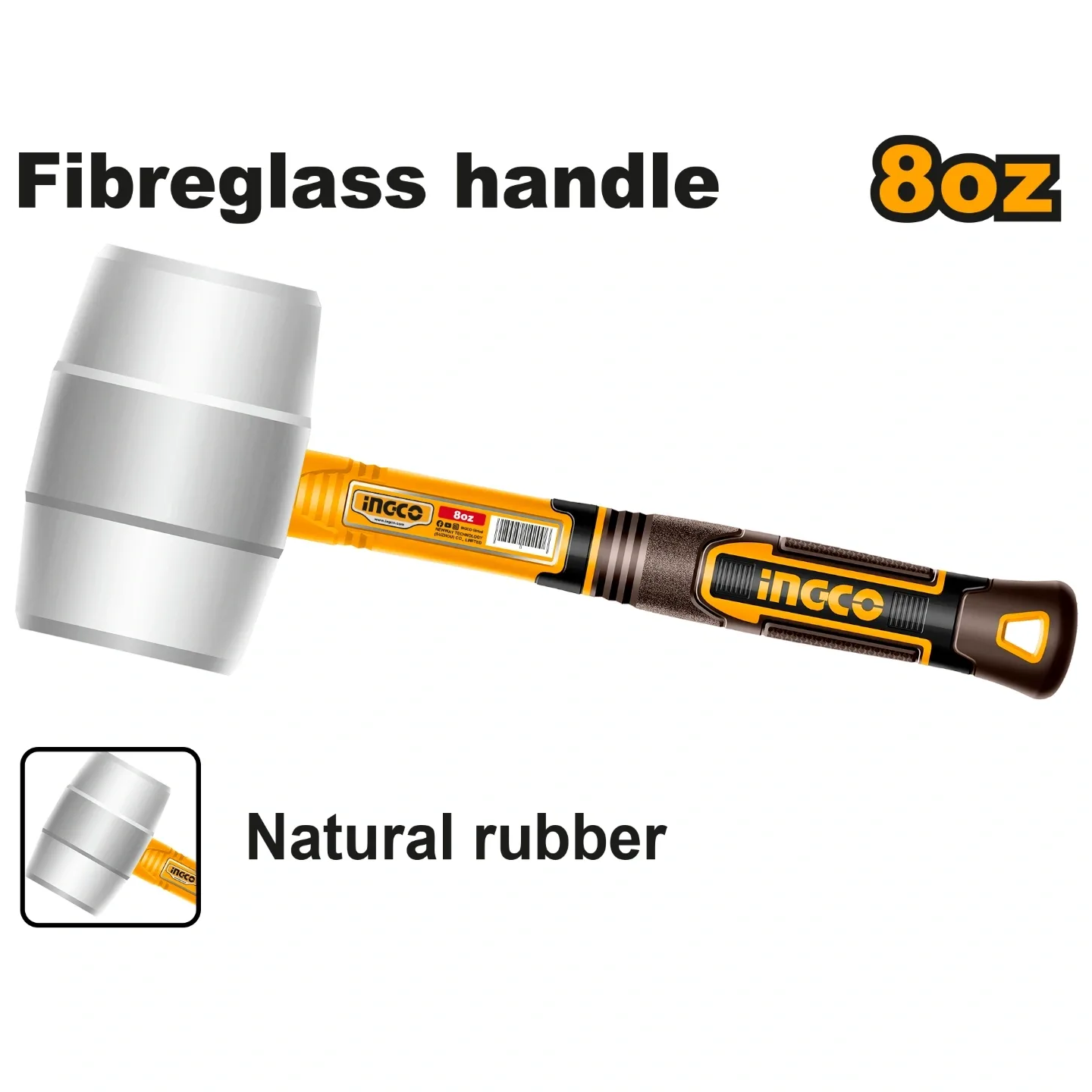 Ingco 220g Rubber Hammer HRUH8908