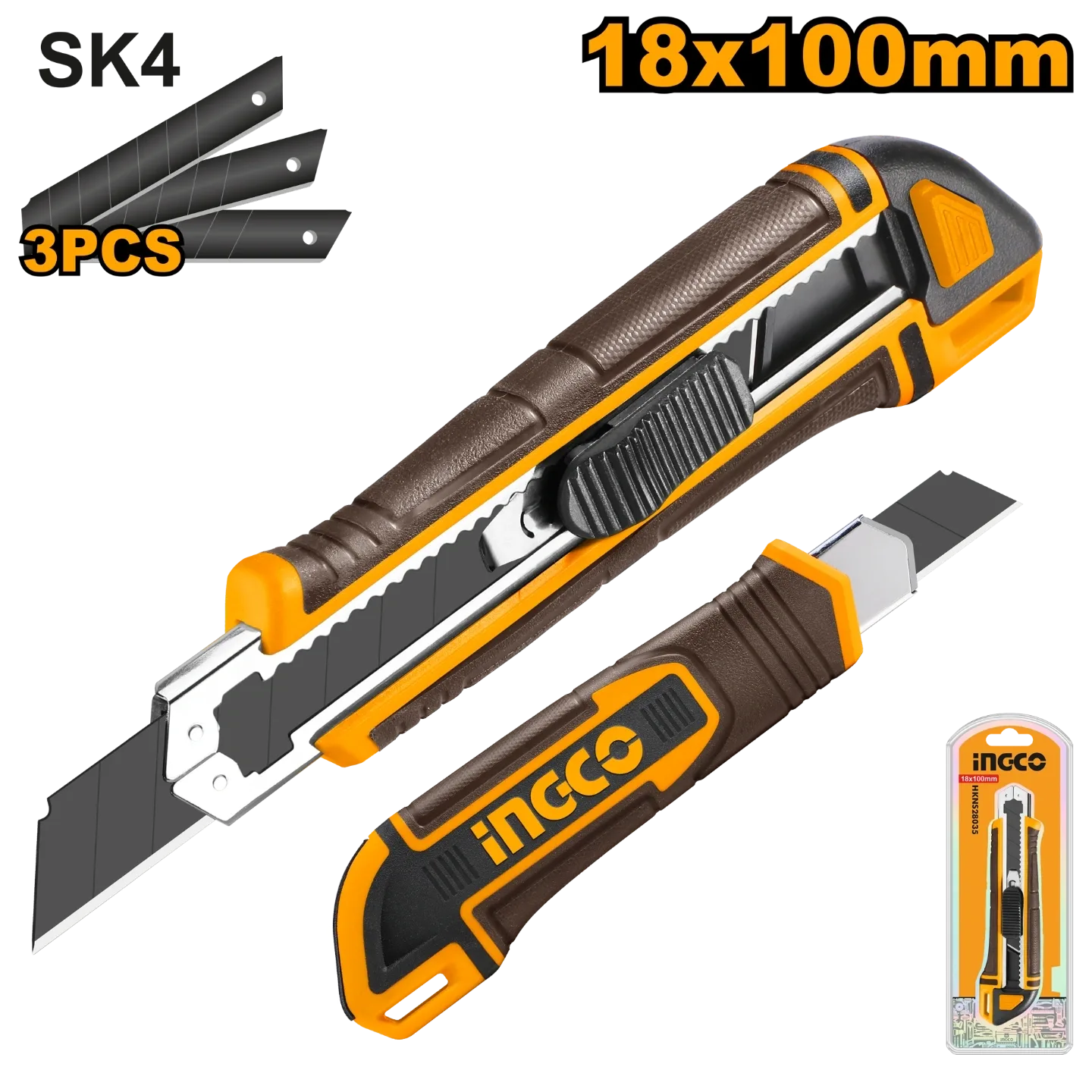 Ingco 167mm Snap-off Blade Knife HKNS28035