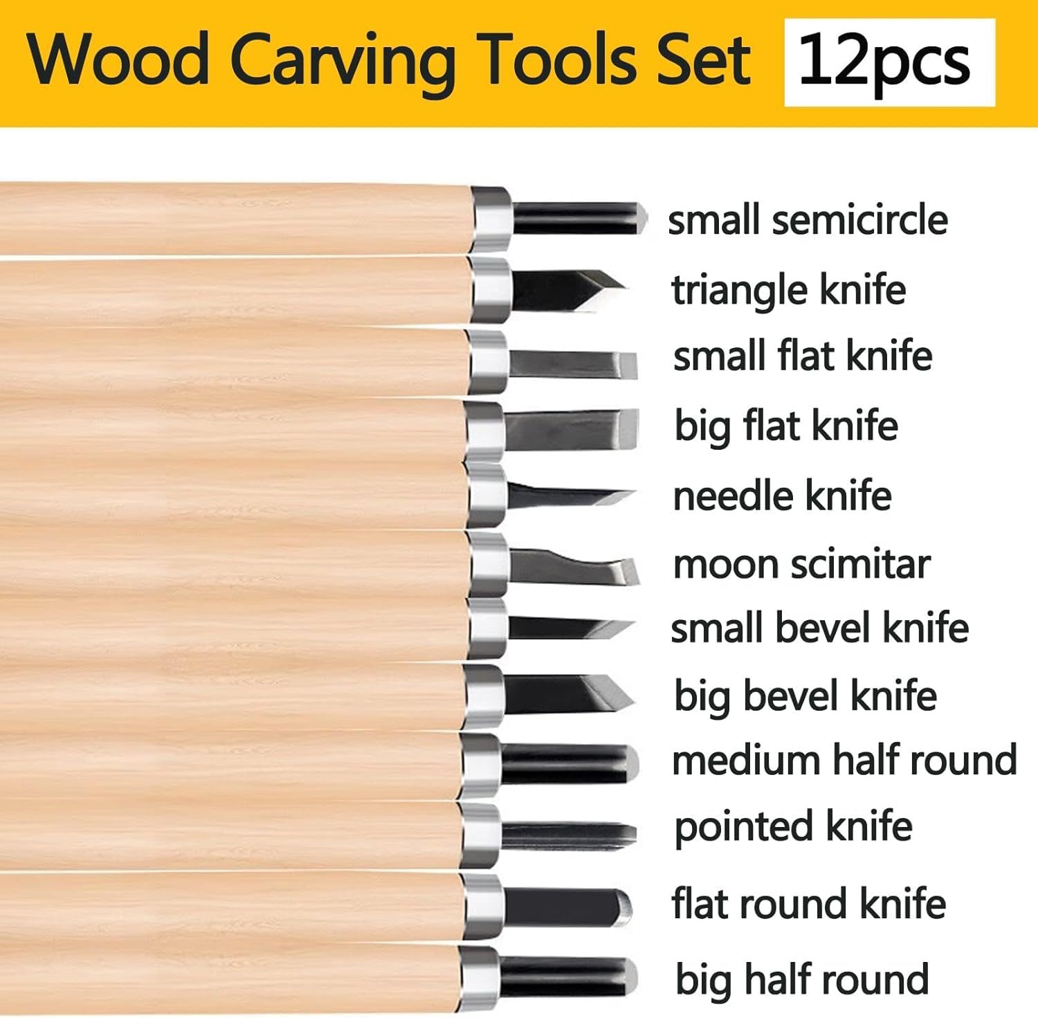 12pcs Wood Carving Chisel and Gouge Set