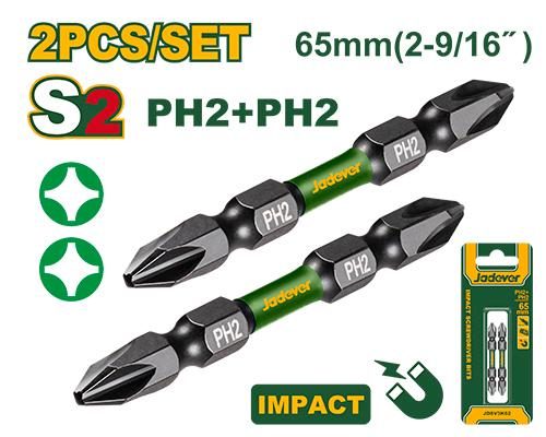 Jadever Impact Screwdriver Bits Ph2+PH2 JDSV3K62