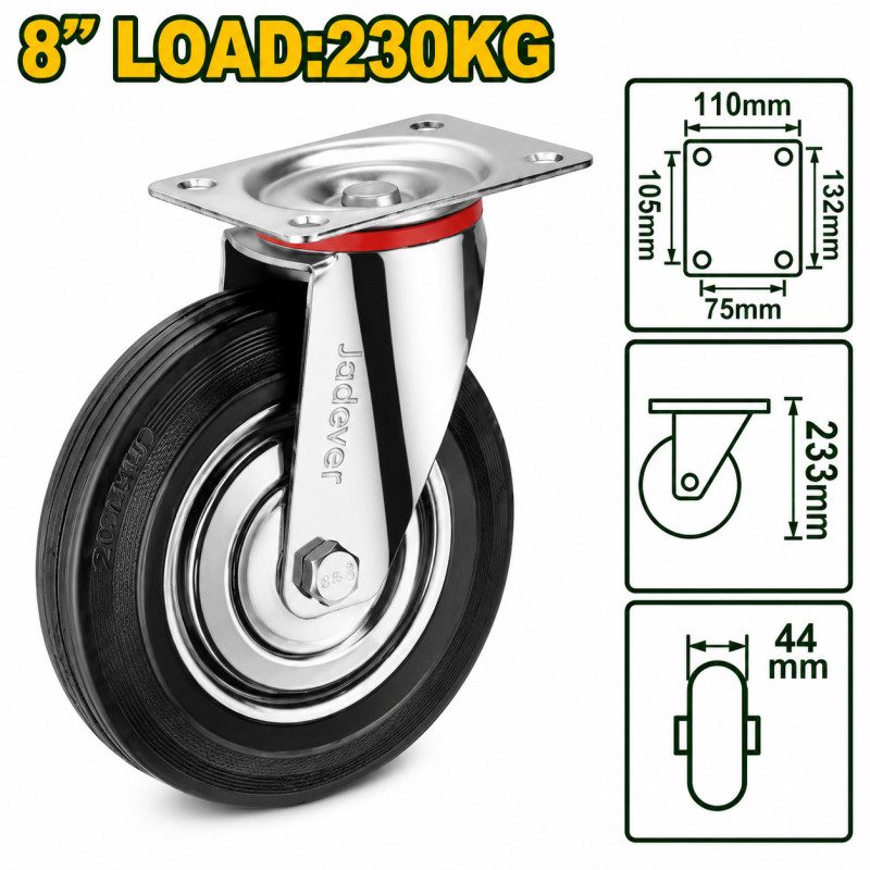 Jadever 8" Caster Wheel JDJL3382