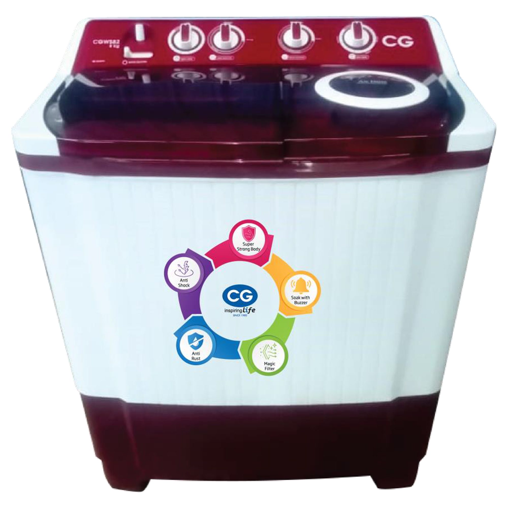 CG 8 Kg Semi-automatic Twin Tub Washing Machine CGWS82R