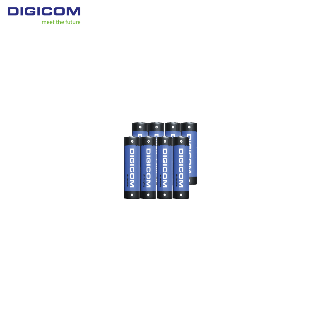 DIGICOM Heavy Duty Battery AA 8pcs (Bundle of 2 Shrink Pack)