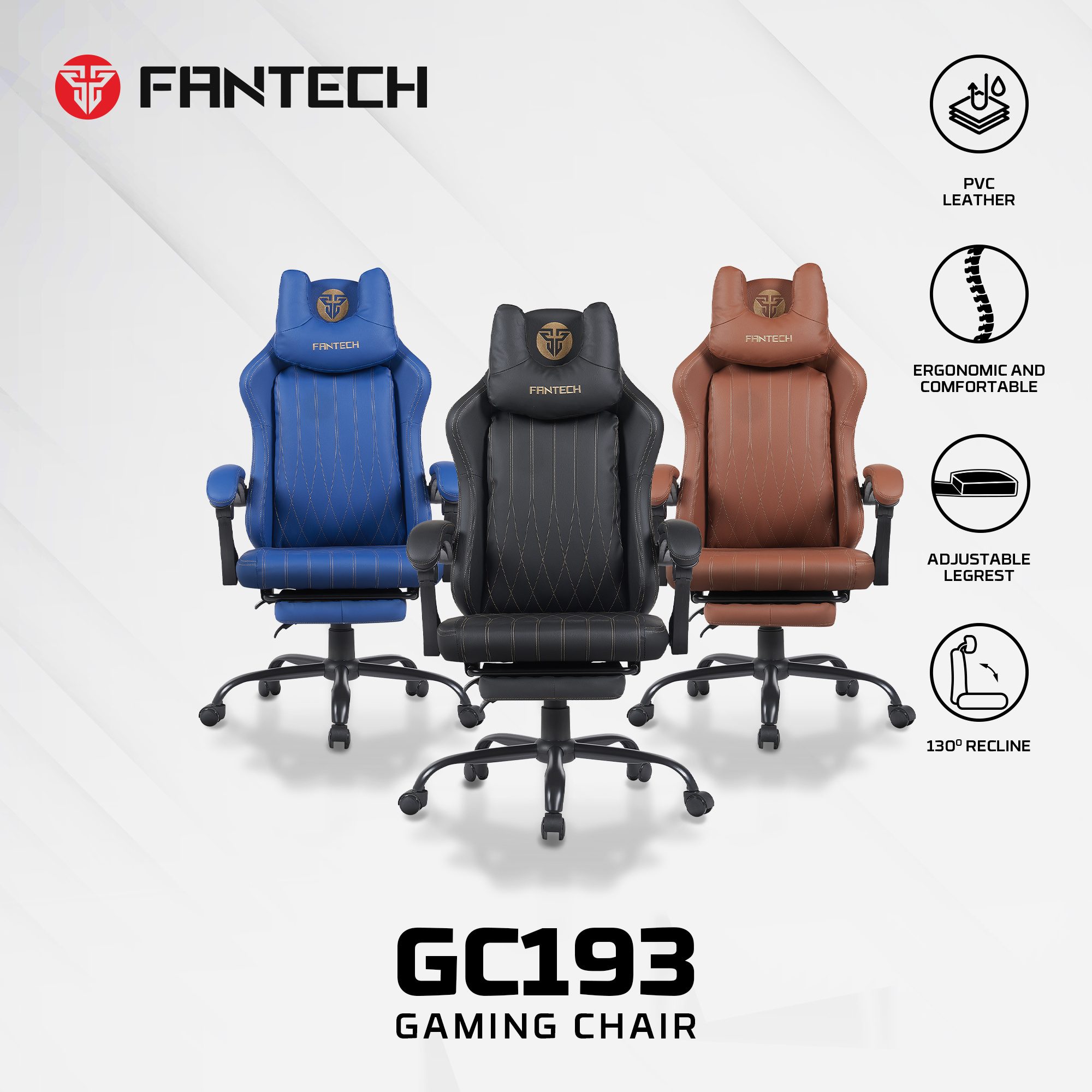 Fantech GC193 Gaming Chair With Adjustable Legrest