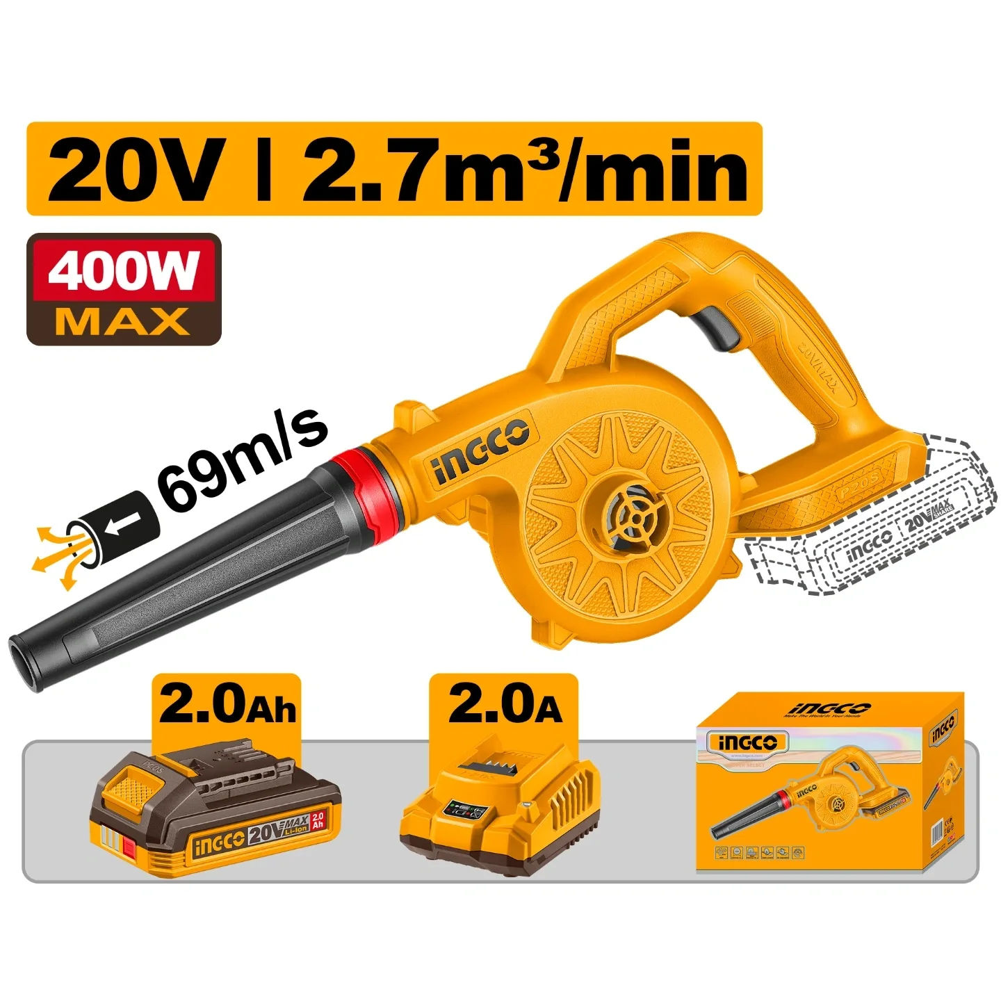 Ingco 20V Cordless Blower CABLI20781