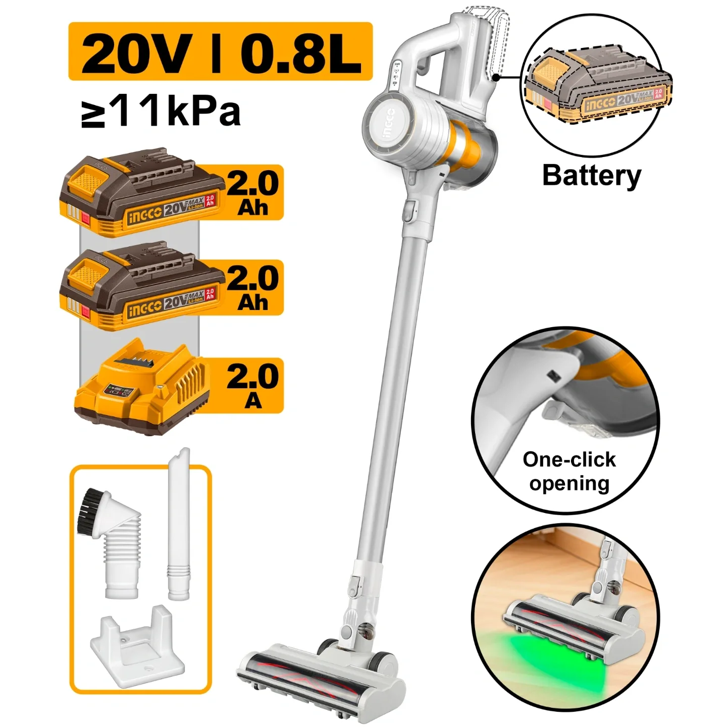 Ingco 20V Cordless Vacuum Cleaner CVLI20082
