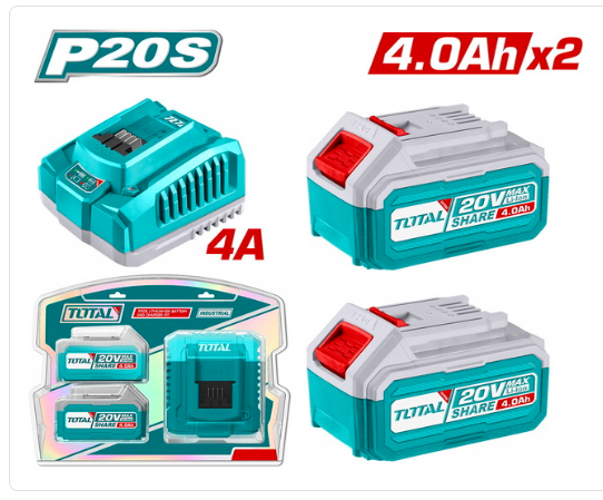 Total Cordless battery and charger kit-4.0Ah-20V TFBCPK1424