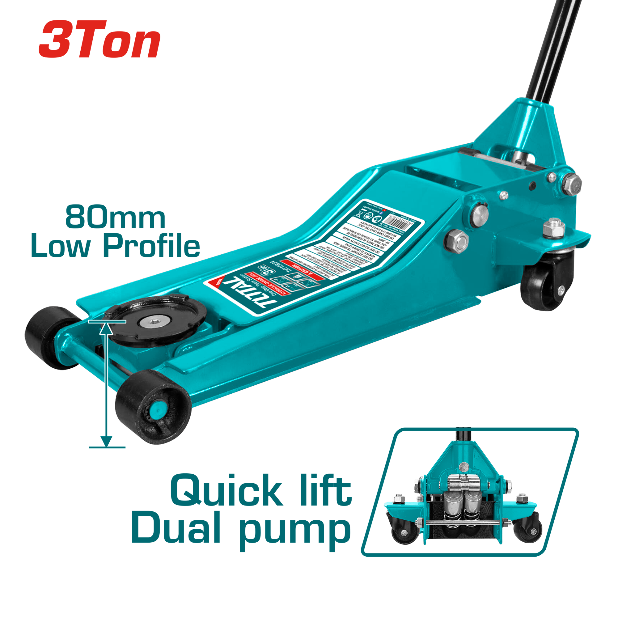 Total 3Ton Hydraulic garage jack THT108313