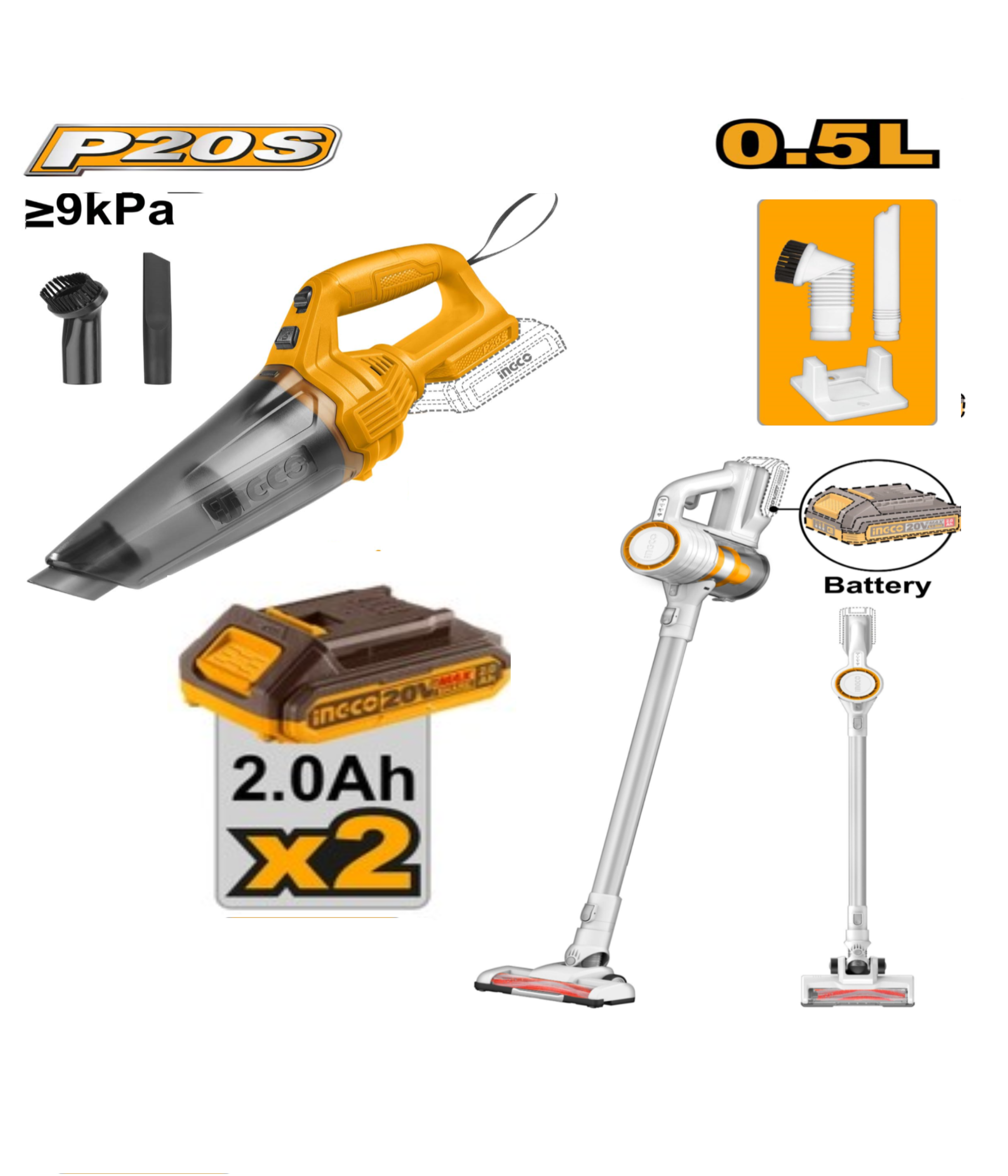 Ingco Cordless vacuum cleaner kit COSLI29832