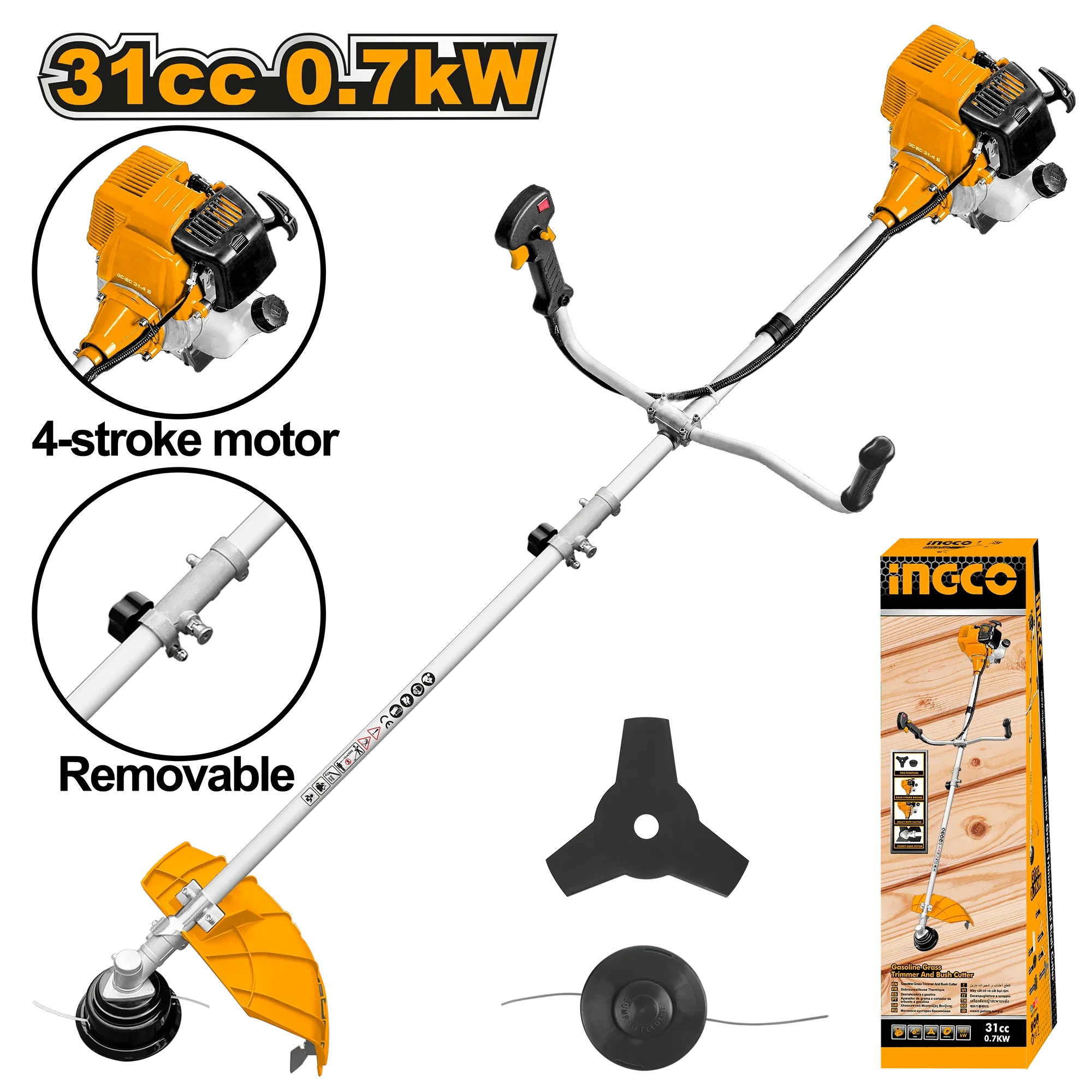 Ingco Gasoline grass trimmer and brush cutter (4 Stroke) GBC53144241