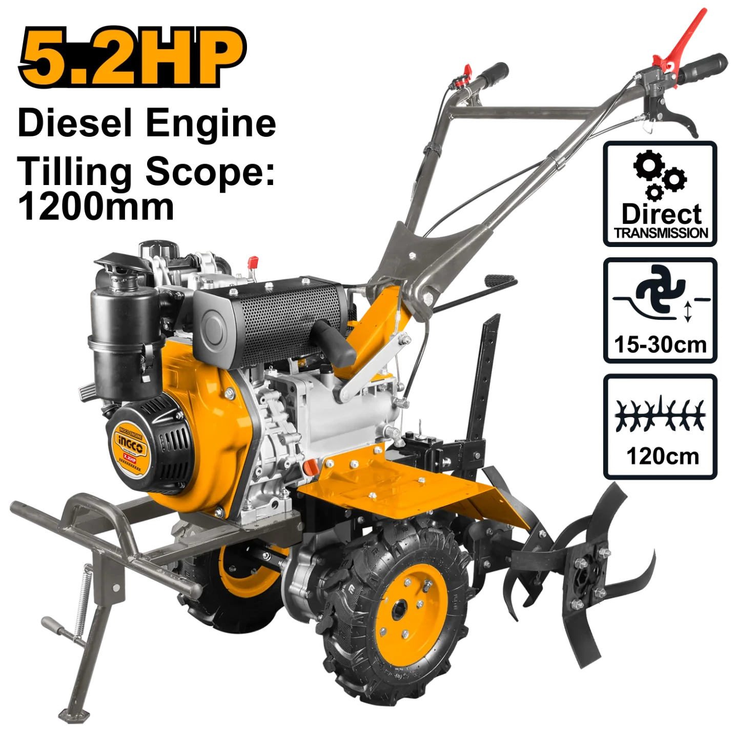 Ingco 5.2HP Diesel tiller DC12001