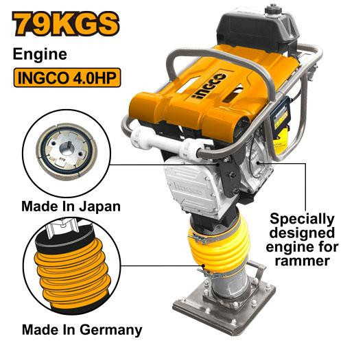 Ingco 79kg Gasoline tamping rammer GRTS90