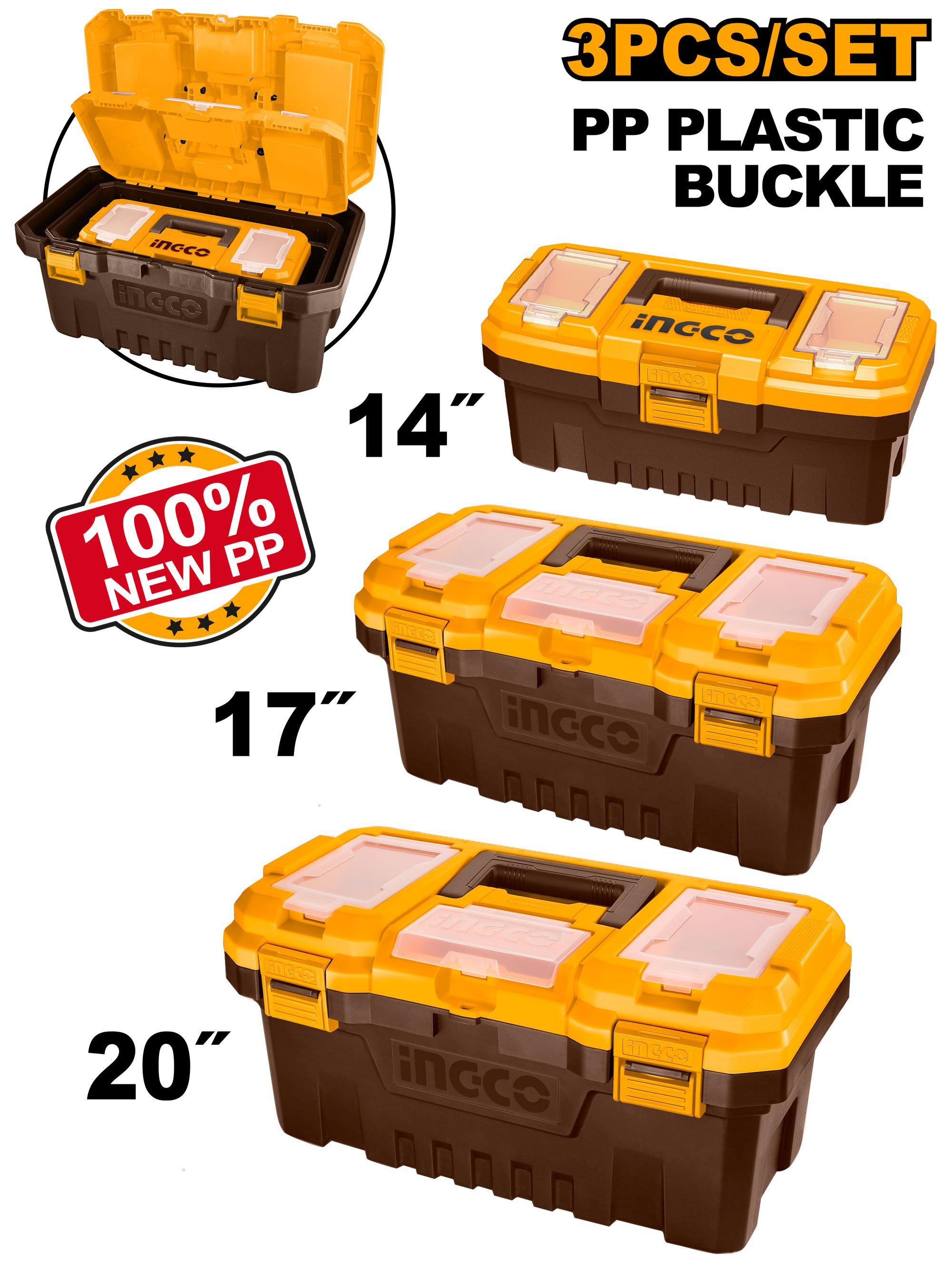 Ingco 3Pcs Plastic Tool Boxes Set PBXK0301