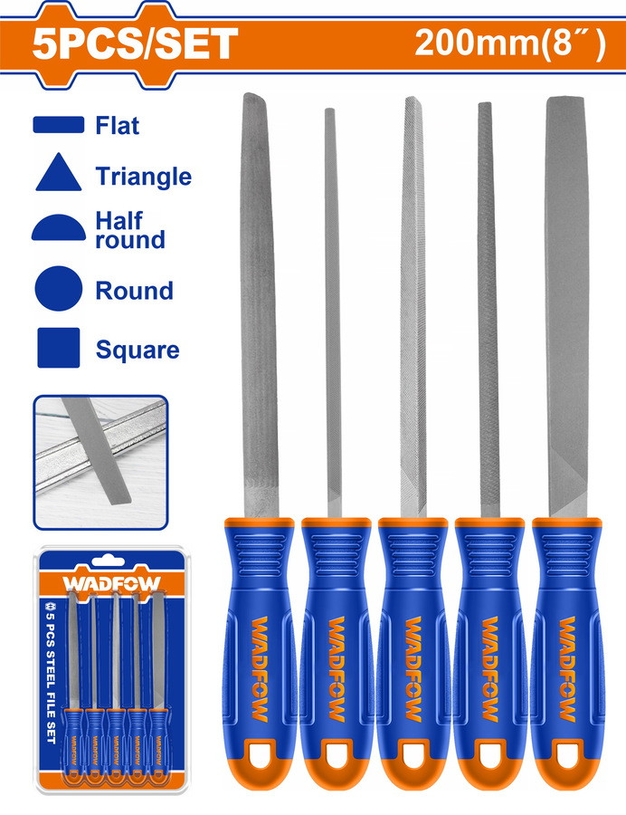 Wadfow 5 Pcs Steel file set WSF2405