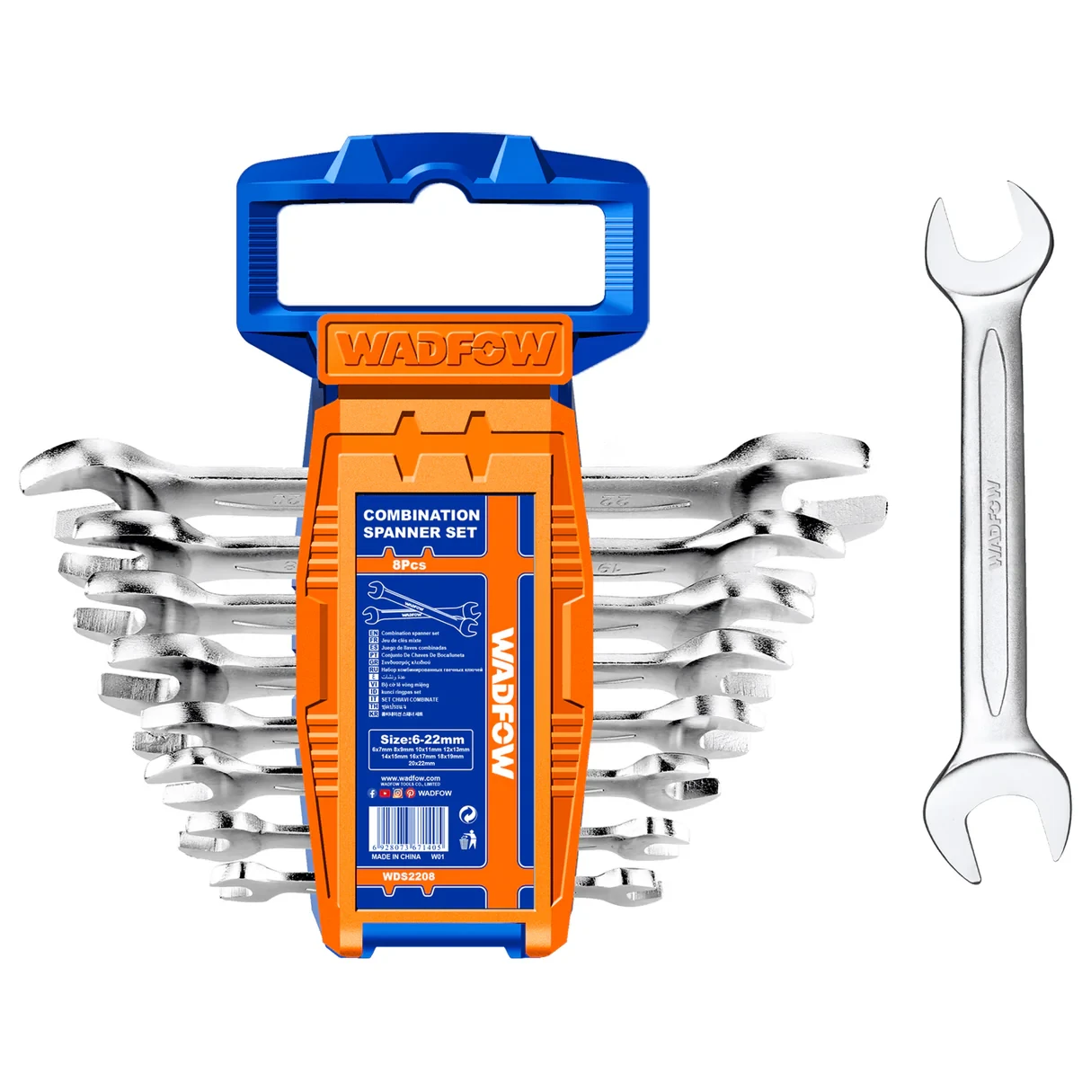 Wadfow 6-22mm Double open end spanner set WDS2208