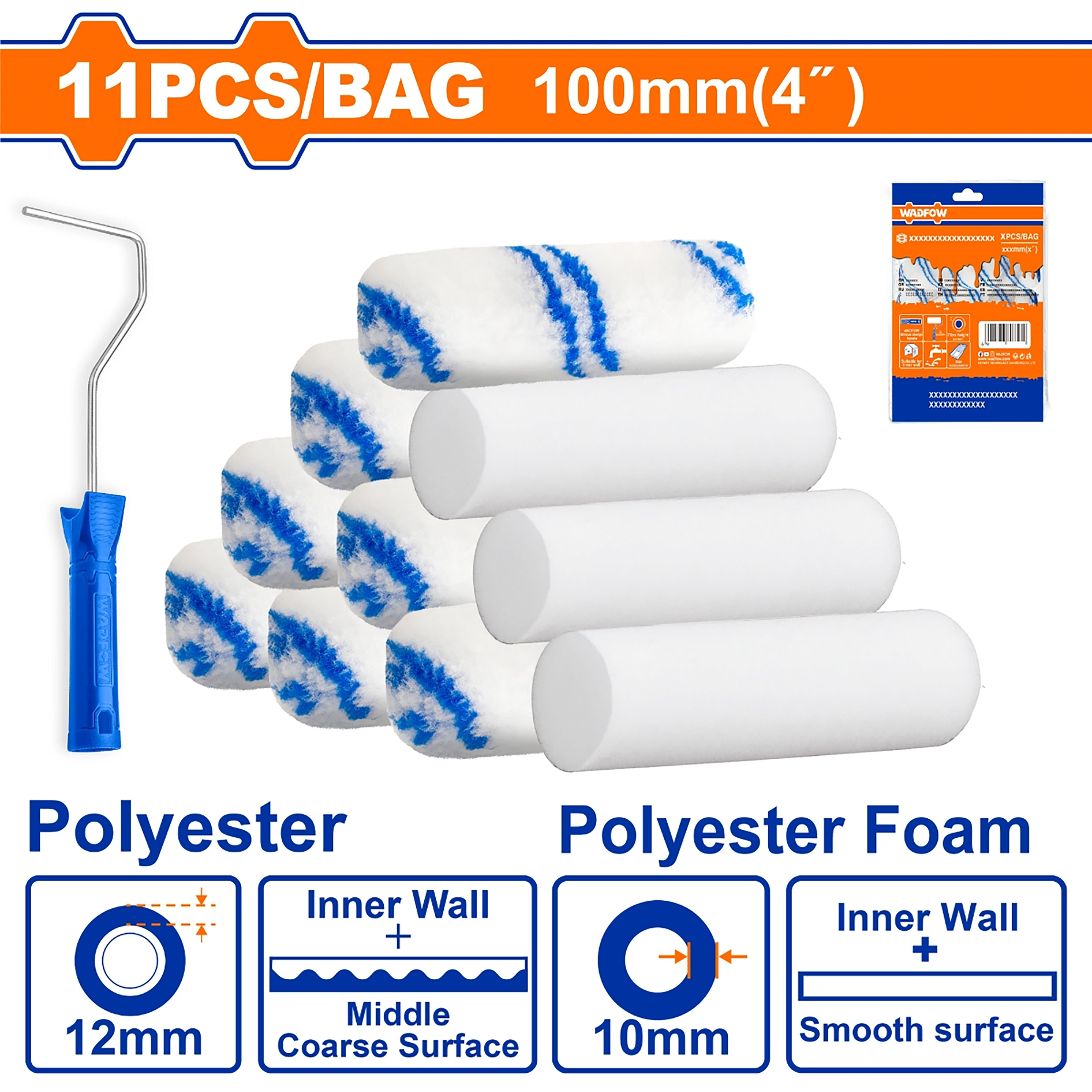 Wadfow Cylinder brush 11 in 1 set(Inner wall) WCB5411