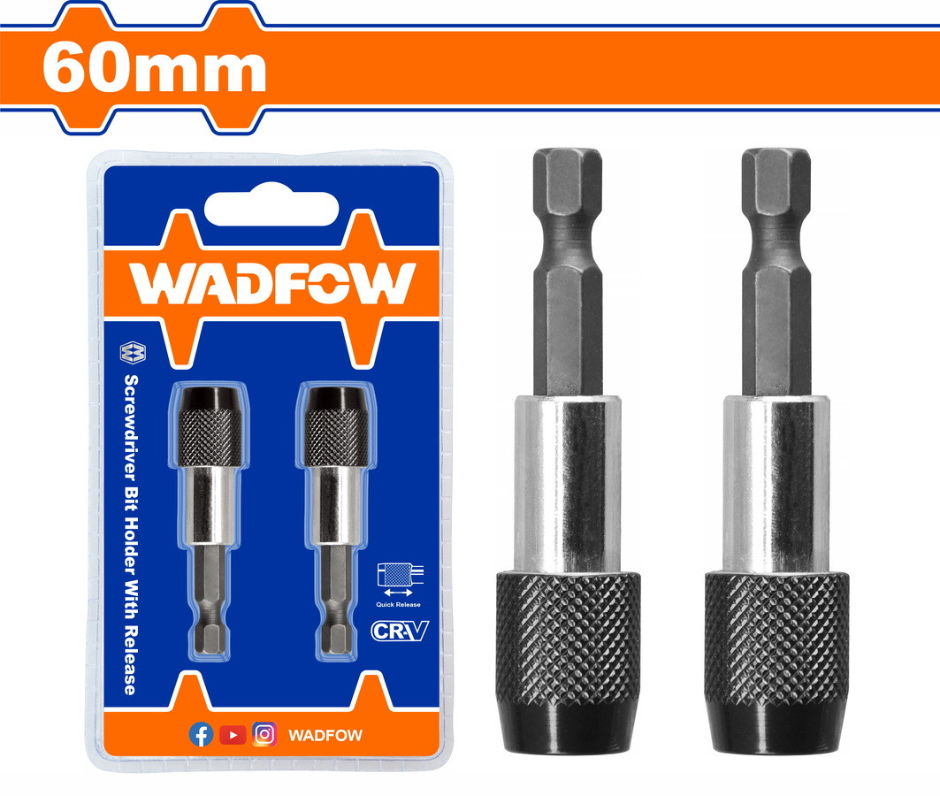 Wadfow 60mm Screwdriver bit holder with release WSV3K01