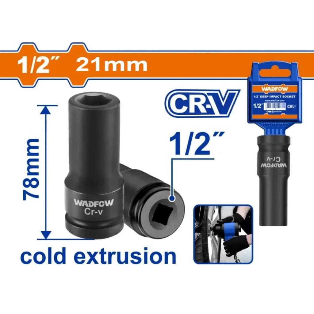 Wadfow 1/2" Deep impact socket WMS3221