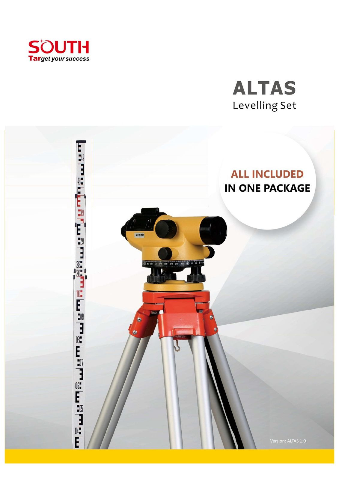 South ATLAS Auto Leveling Set With Tripod And Staff