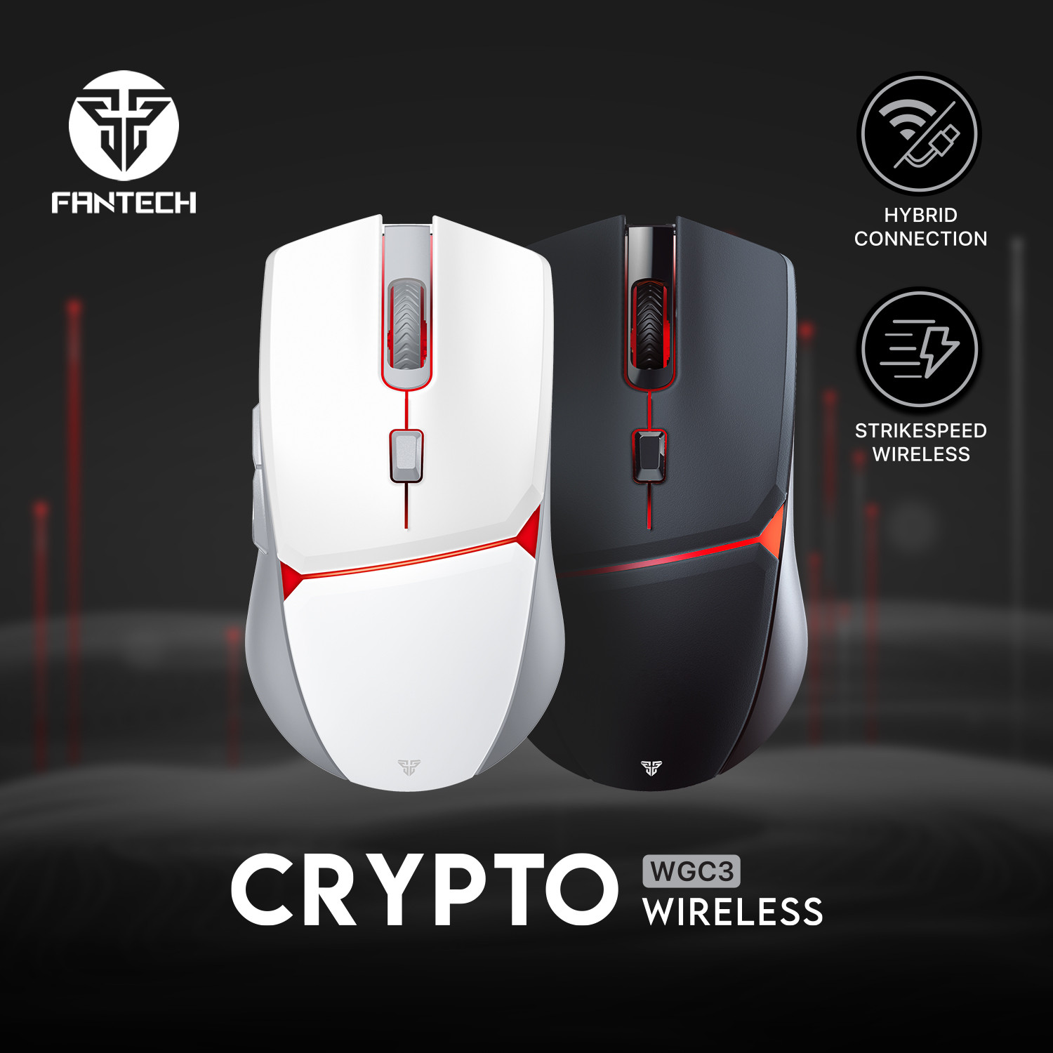 Fantech Dual Mode Wireless Rechargeable Gaming Mouse CRYTO WGC3