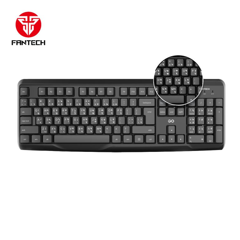 Fantech K211 GO Office Keyboard with Comportable smooth typing Clear & Legible Keys