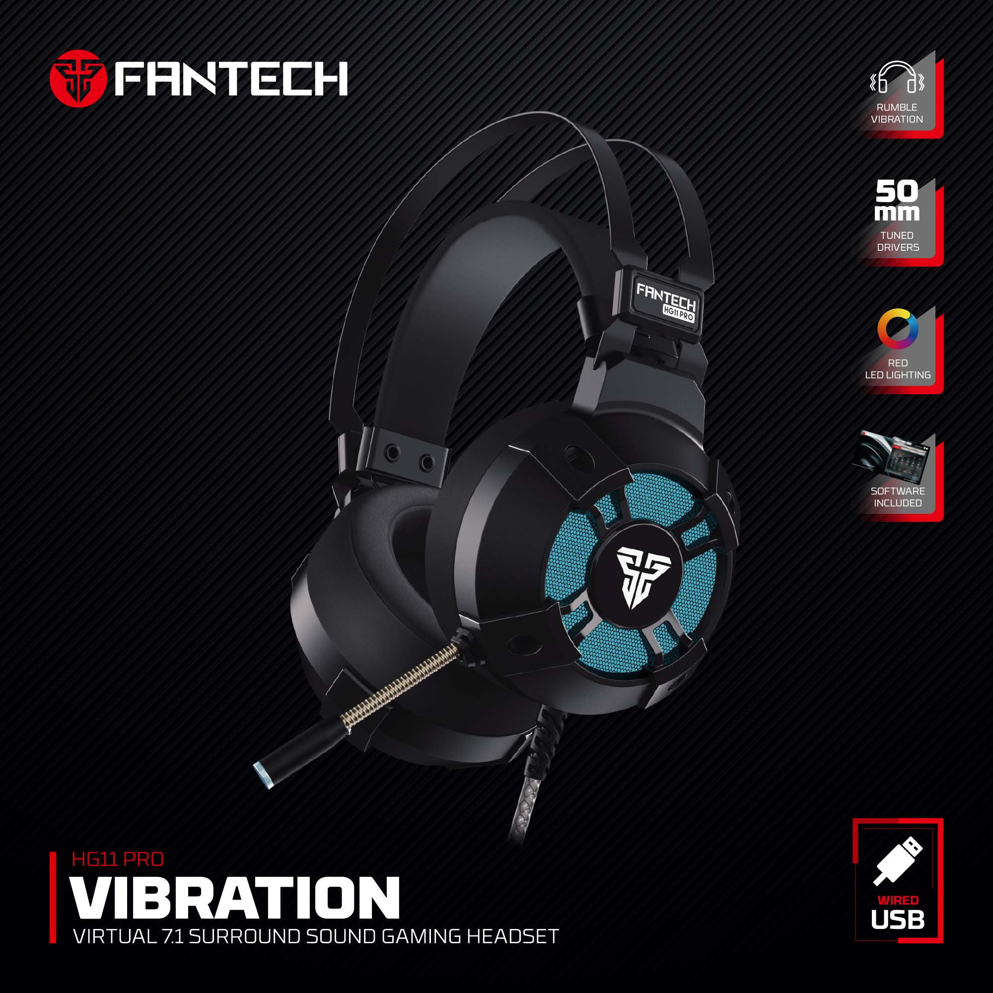 Fantech HG11 Pro Captain 7.1 RGB Gaming Headset