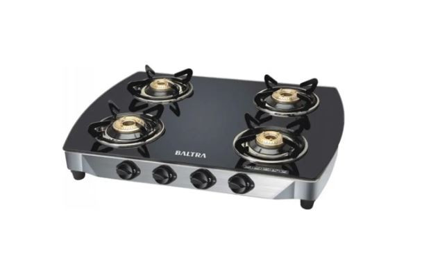 Baltra Crystal Body Gas Stove 4 Burner Auto BGS 108 - 8mm