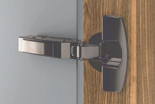 Hettich Obsidian Black Sensys Hinge - 24 mm - 16 Crank with Mounting Plate and Cover Cap 9323562