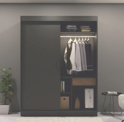 Hettich SL 18 3 DOOR KIT BLACK WITH 3600MM PROFILE 30KG SET 9351208