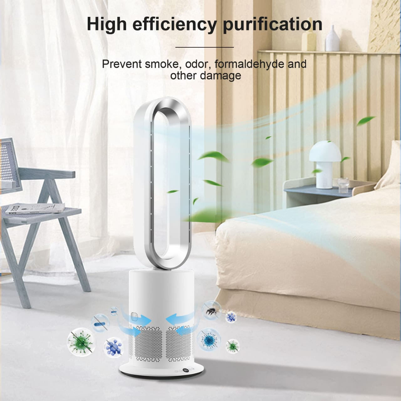 Bladeless fan hot cold and air purifier