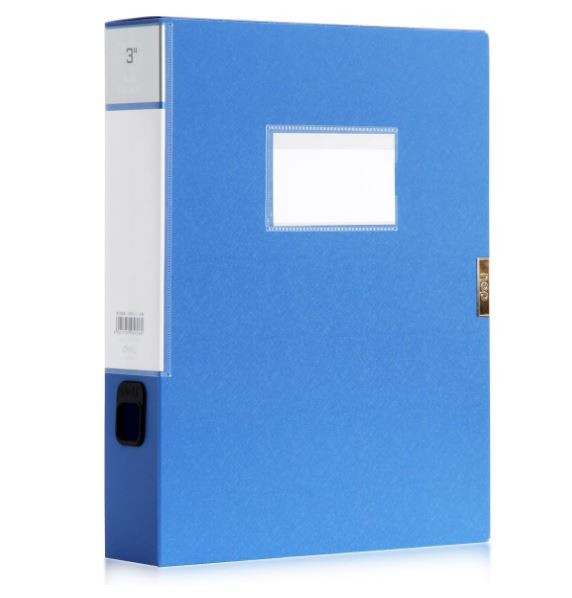 Deli E5606 55 mm Size A4 Paper File Box, Blue/Black