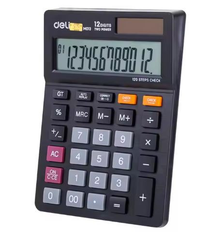 Deli EM01320 Desktop Calculator Plastic 12 Digit 120 Step Check Calculator  20 Pcs