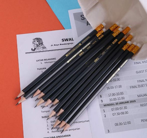Deli EU20000 Graphite Pencil Hexagonal HB W/Ereaser 12 Pcs/Pkt