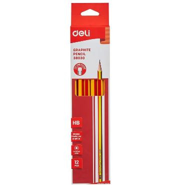 Deli Graphite Pencil With Non-Toxic Pvc-Free Eraser E38030