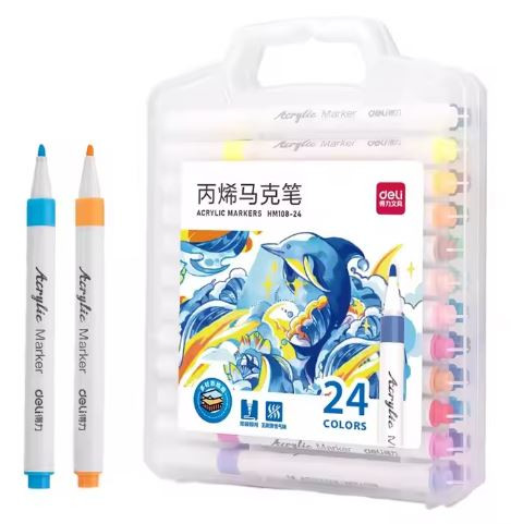 Deli HM108-24 Acrylic Marker 24 Color/Pkt