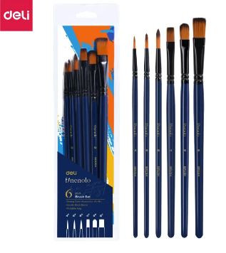 Deli EC277 Brush Set Watercolor Soft Nylon Aluminium Ferrule 25 Pcs