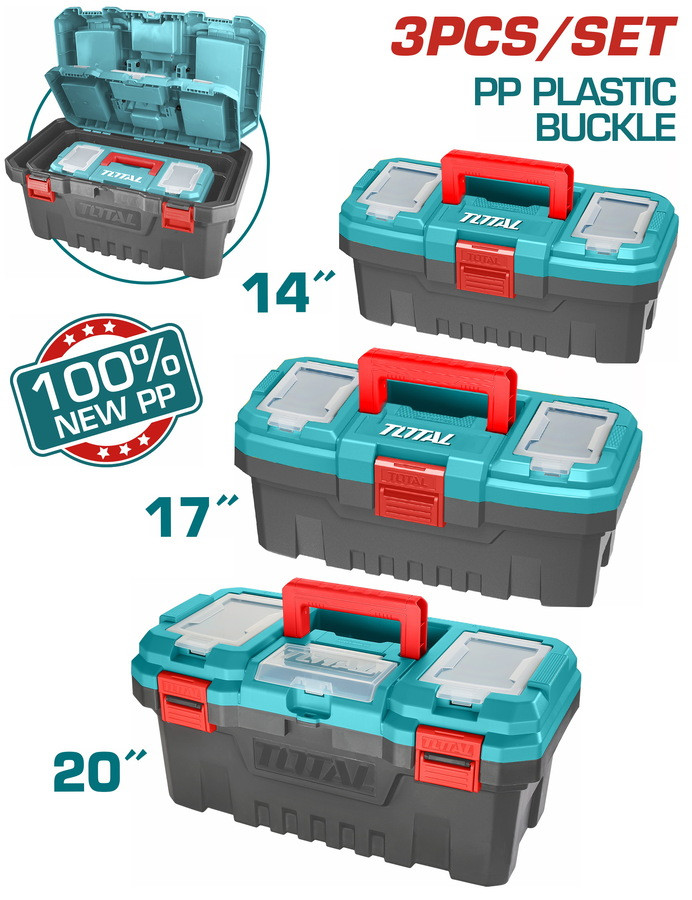 TPBXK0031 3 Pcs plastic tool boxes set Total